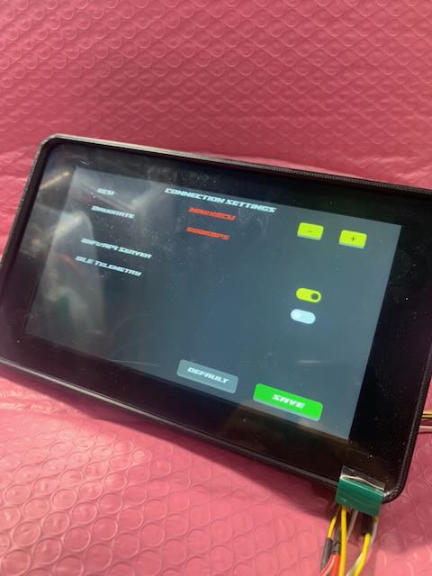 Connection Setting Screen Racedash Pro