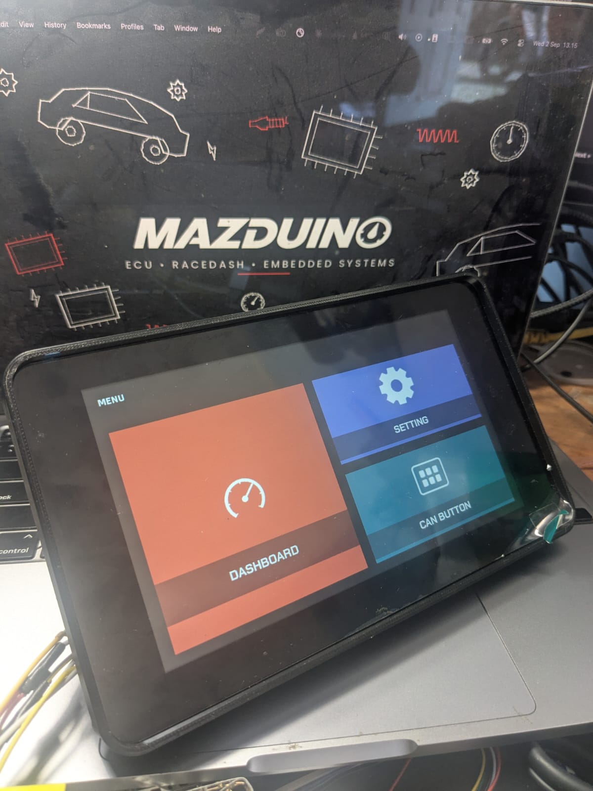 Menu utama Racedash Pro M7